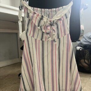 Love, Fire Alyssa Strip White Strapless Dress